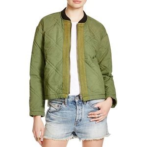 Free People Linear Quilted Bomber Jacket